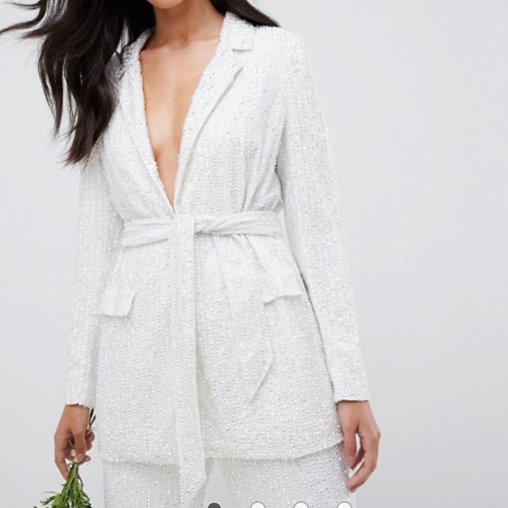 ASOS embellished White Blazer